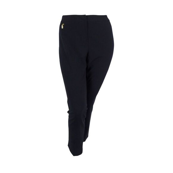 Tahari Pants - Tahari Women's Plus-Size Bi-Stretch Zipper Pocket Straight Pants - Navy